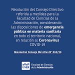 Lee más sobre el artículo Coronavirus COVID-19. Resolución Consejo Directivo