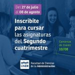 Lee más sobre el artículo Inscripción a las asignaturas del segundo cuatrimestre
