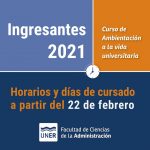 Lee más sobre el artículo Días y horarios de cursado virtual del CAVU, a partir del 22 de febrero de 2021