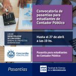 Lee más sobre el artículo Convocatoria de pasantías de la Municipalidad de Concordia para estudiantes de Contador Público