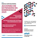 Lee más sobre el artículo Convocatoria a Acciones de Extensión en Emergencia 2021
