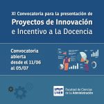 Lee más sobre el artículo XI Convocatoria para la presentación de Proyectos de Innovación e Incentivo a la Docencia