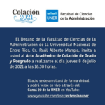 Lee más sobre el artículo Acto Académico de Colación de Grado y Posgrado 2021