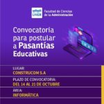 Lee más sobre el artículo Convocatoria de pasantías de CONSTRUCOM S.A para estudiantes de Licenciatura en Sistemas