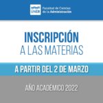 Lee más sobre el artículo Inscripción a las materias 2022