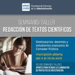 Lee más sobre el artículo Seminario/Taller “Redacción de textos Científicos”