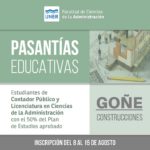 Lee más sobre el artículo Convocatoria de pasantías educativas – Goñe construcciones