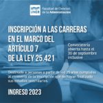 Lee más sobre el artículo Inscripción a las carreras en el marco del Art 7° de la Ley 24521