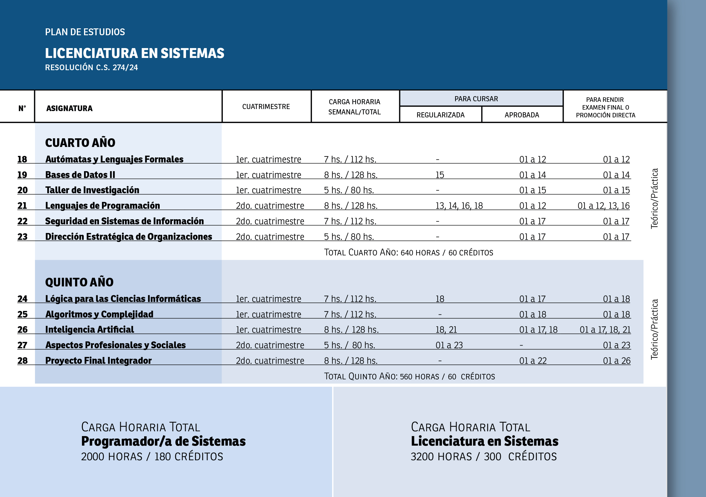 Licenciatura Sistemas y Programador 2025